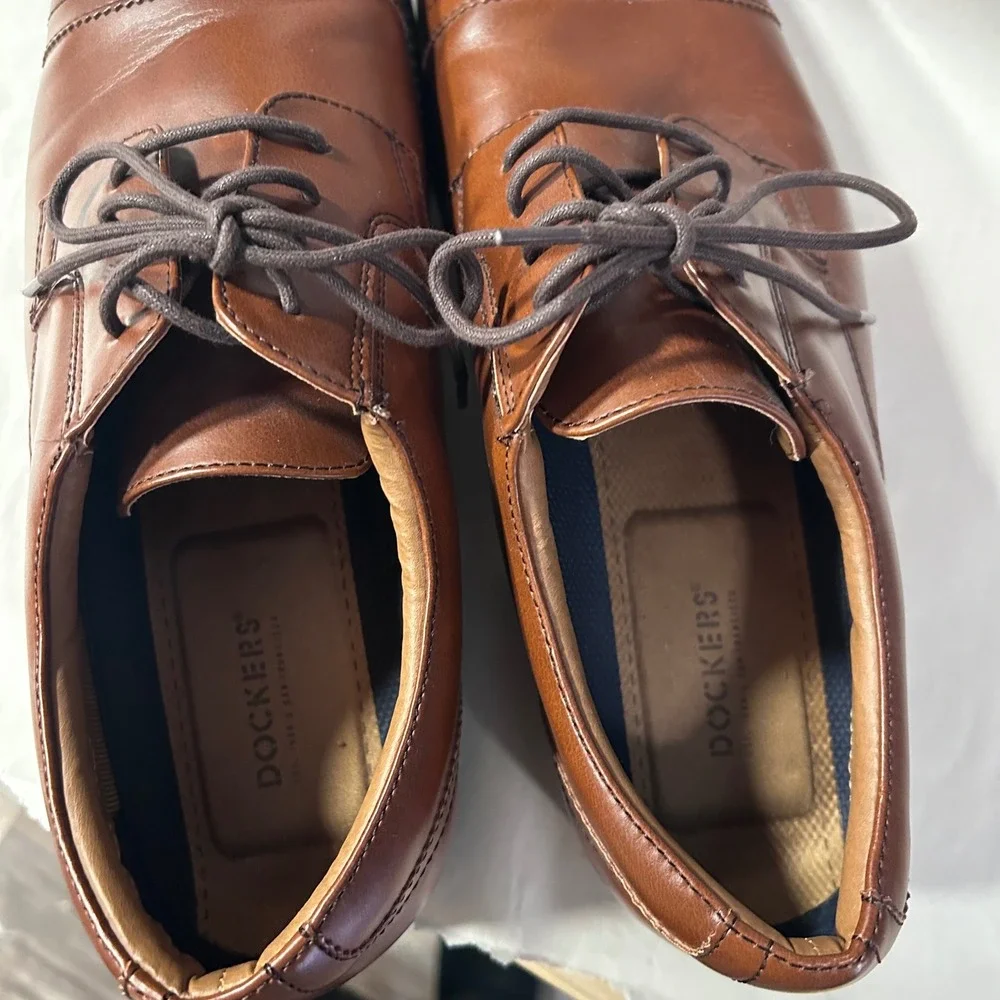 Dockers Mens‎ Garfield Cap Toe Oxford Dress Shoes Brown Size 12M NWOB